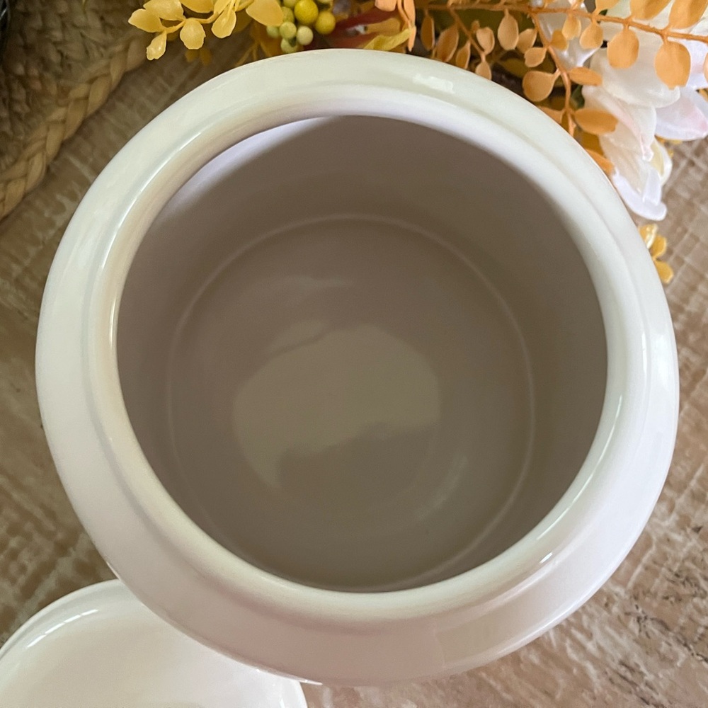 Rae Dunn White Ceramic ‘TREATS’ Canister with Rose Gold Lettering - Picture 4 of 8